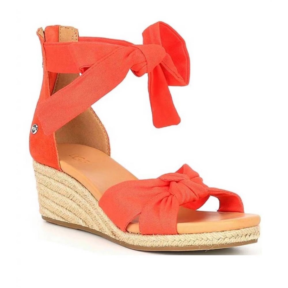 Ugg Yarrow Canvas Espadrille Wedge Sandals Shoes - Picture 1 of 10